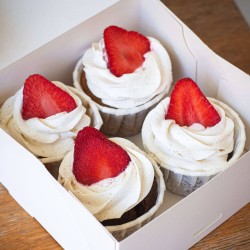 4 x Cupcake vanille - fraise